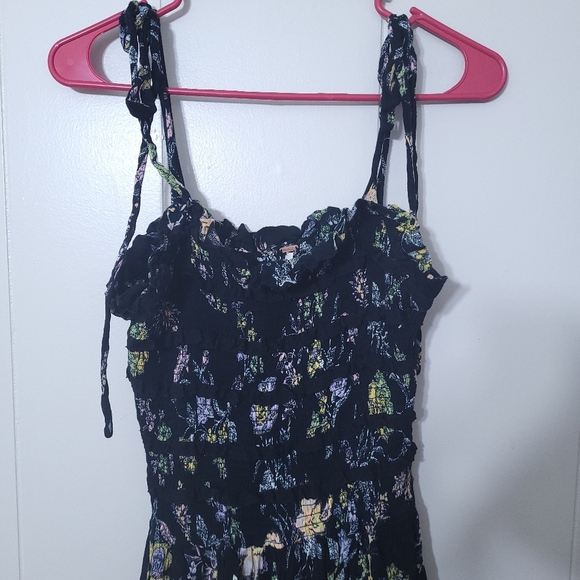 Free People Womens Isla Midi Dress Floral Print Black Size S/P - Picture 3 of 9